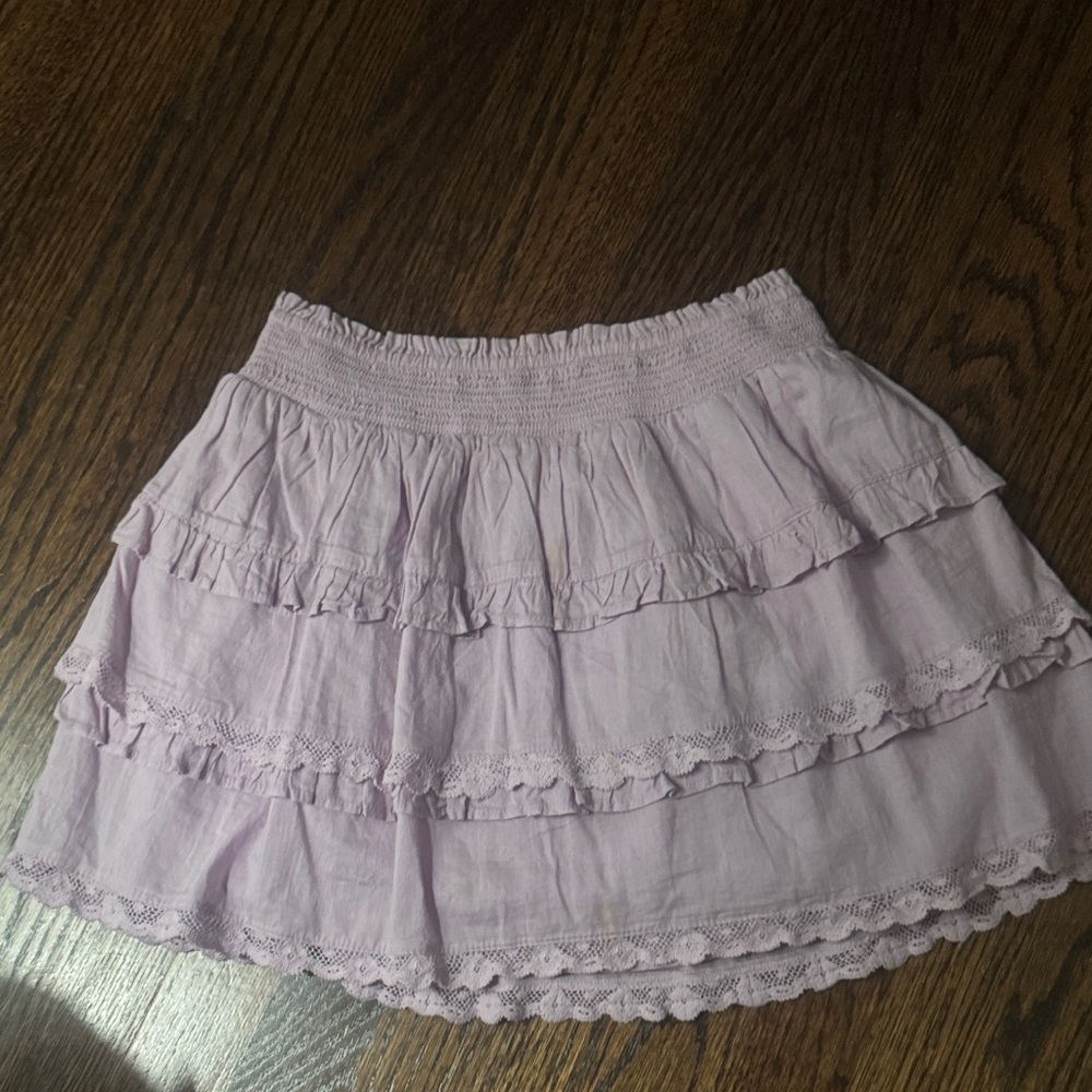 LoveShackFancy Lilac Ruffle Skirt